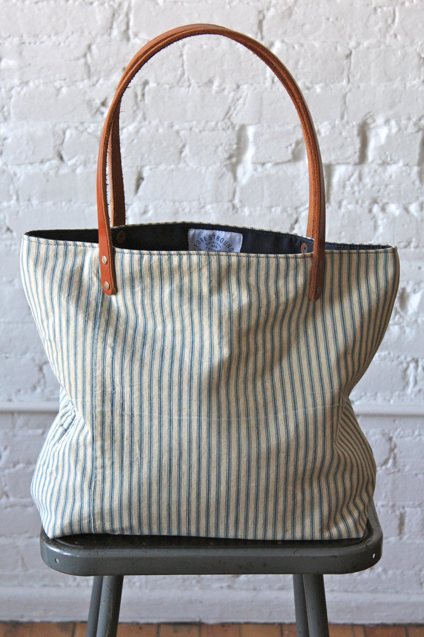 1940's era Ticking Fabric Tote Bag – FORESTBOUND