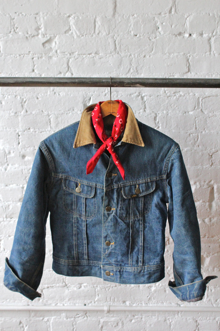 lee jean jacket with corduroy collar