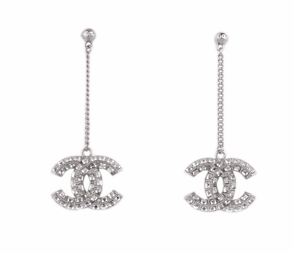 Chanel CC Crystal Drop Earrings – GlamHub