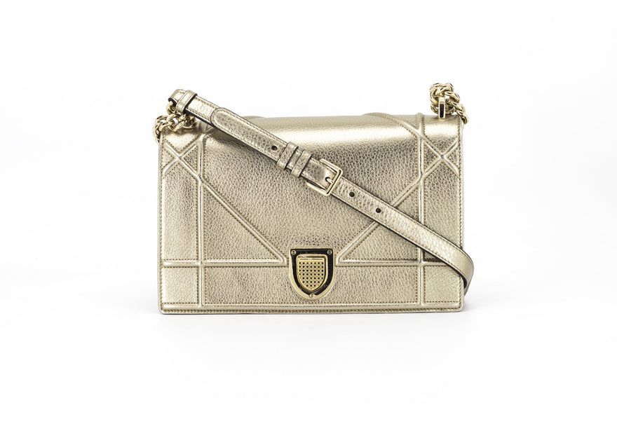 Dior Medium Diorama Flap Bag Champagne