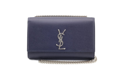 SAINT LAURENT Grain De Poudre Classic Kate Monogram Clutch Nude