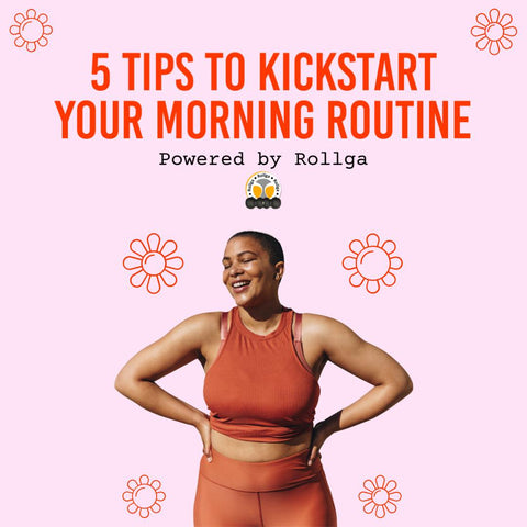 5 tips to kickstart your morning routine- powered by rollga cover photo. Smiling woman in yoga attire