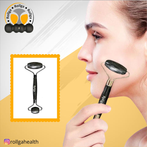 The Rollga facial face roller is great for a healthy vibrate face appearance and anti-aging