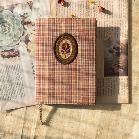 Autumn Peony Embroidery Cloth Notebook Cover