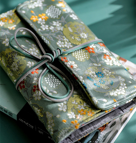 Loose-leaf Embroidery Silk Fabric Surface Journal Set