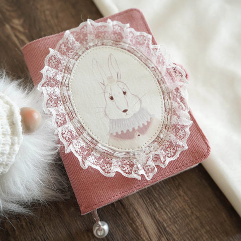 Pink Cute Bunny Lace Notebook