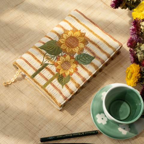 Sunflower Embroidery Notebook Jacket