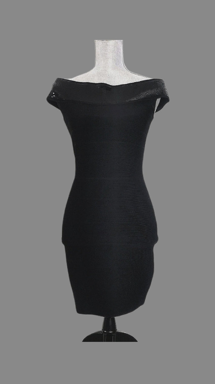 WOMENS SIZE MEDIUM - GUESS, Bodycon Black Dress.  Preloved Women's Dress in Excellent Used Condition.  Online Thrift Store. 