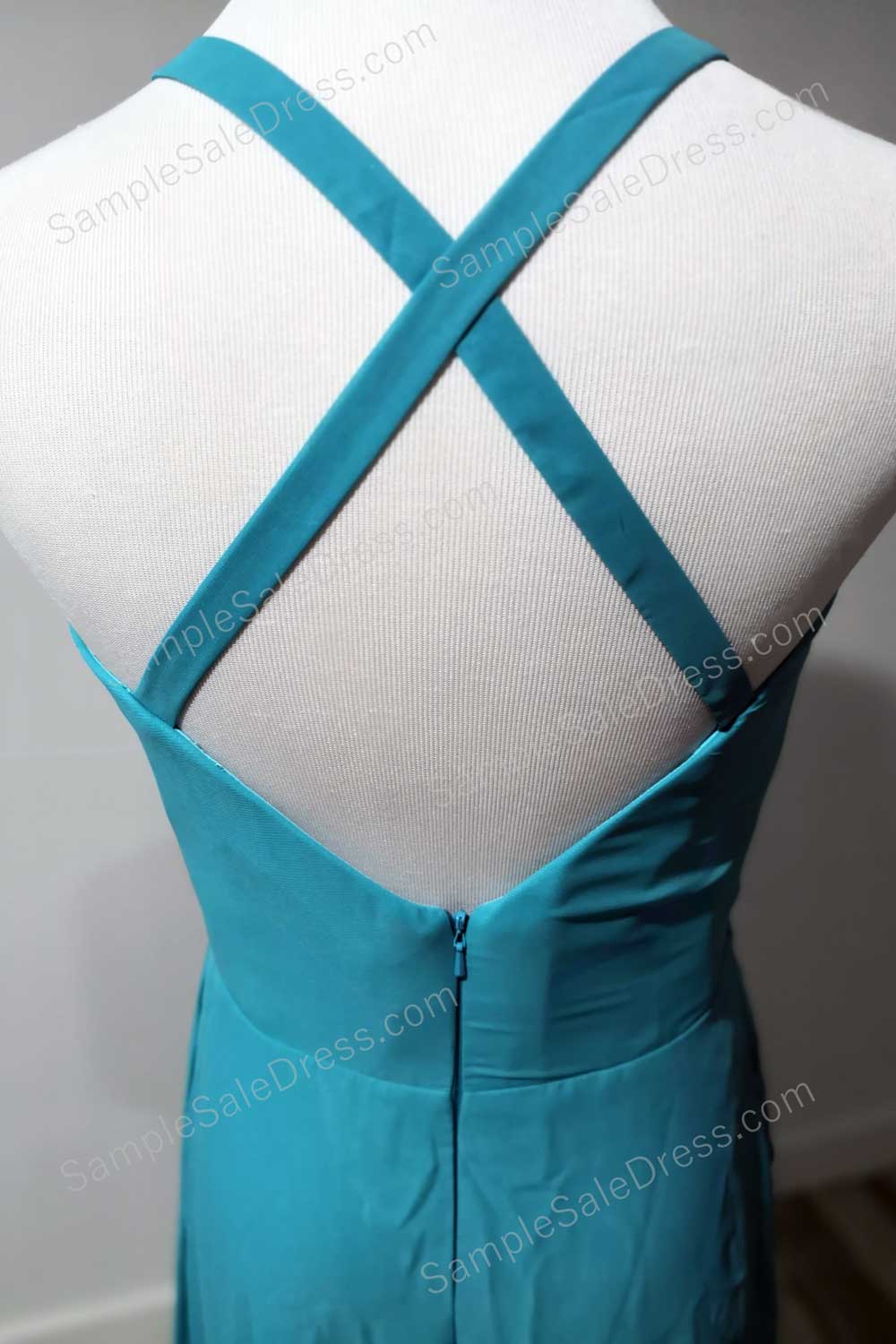 Turquoise Cross Back Evening Dress – Sample Sale Dress
