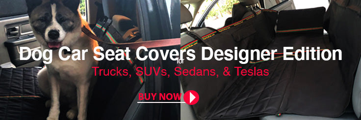 designer dog car seat covers for trucks, suvs, sedans and teslas