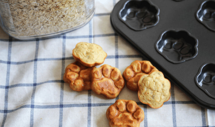 gluten free peanut butter, banana & oat dog treat recipe