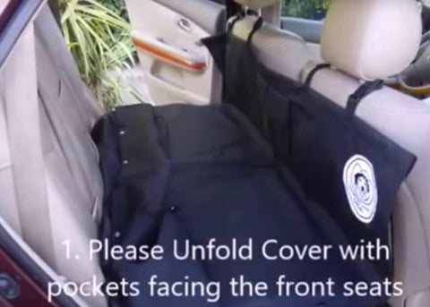 image showing backseat and how to install dog seat cover step 1