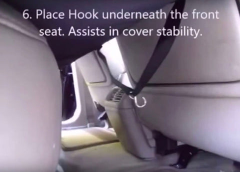 image showing dog seat cover installation how to place hook step 6