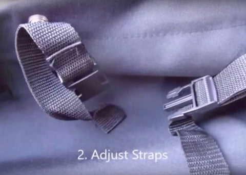 image showing dog car seat cover straps to explain how to adjust them step 2