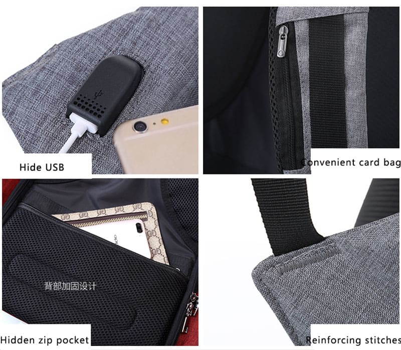 USB Backpack laptop bag anti-theft
