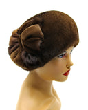 mink fur beret hat