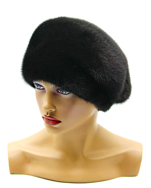 black fur beret