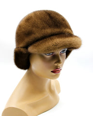 fur hat with visor