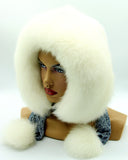 women fur hood hat