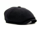 black newsboy hat