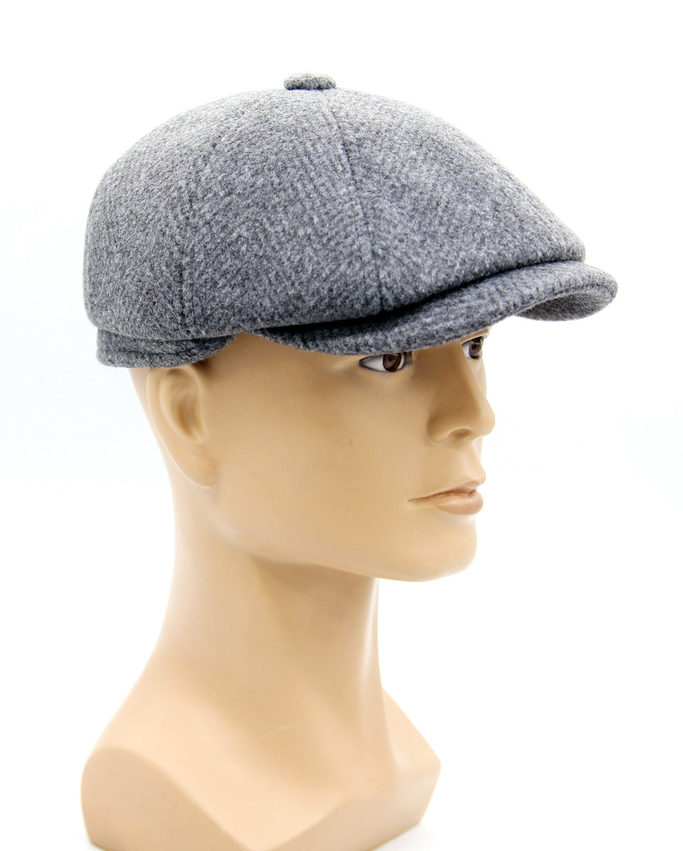 Newsboy cap for men's with ears grey | Caps&HatsUA