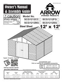 Arrow Select Shed 12x12 Installation Menu - MyGreenhouseStore