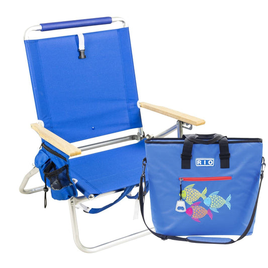 Margaritaville 4-Position Backpack Beach Chair, Pacific Blue