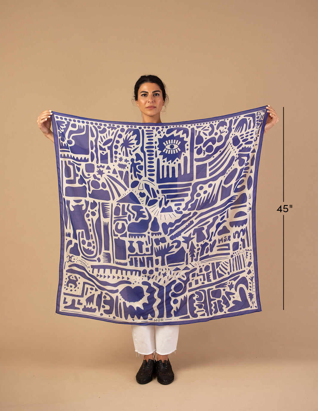 115" square Cotton Scarf, Pareo