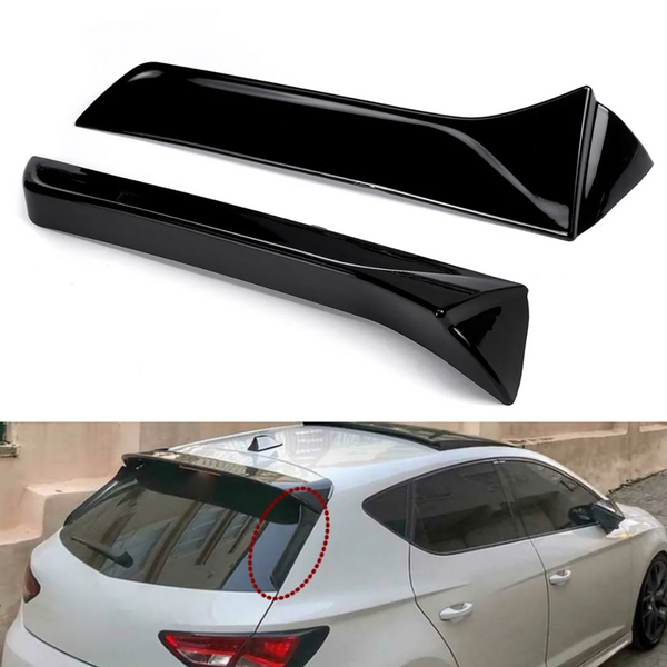  1 Pair Auto Window Trim Lip Spoiler Aleron Glossy Carbon Look  Black Fit for Seat Leon 5F FR Mk3 MK3.5 Rear Trunk Window Spoiler Lip  (Color : Carbon Fiber Look) : Automotive