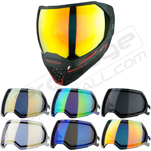 Empire Paintball EVS Full Face Mask (Color: Black & Olive / Ninja and Clear  Thermal Lens Set)