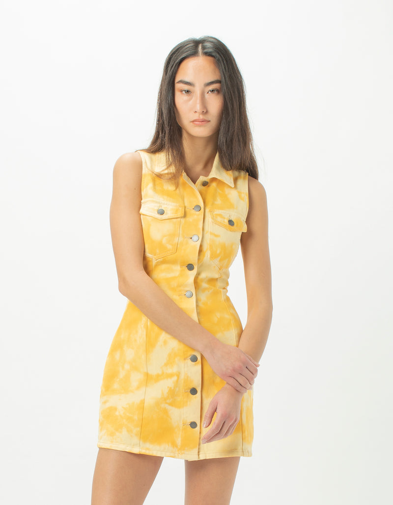 yellow denim dress