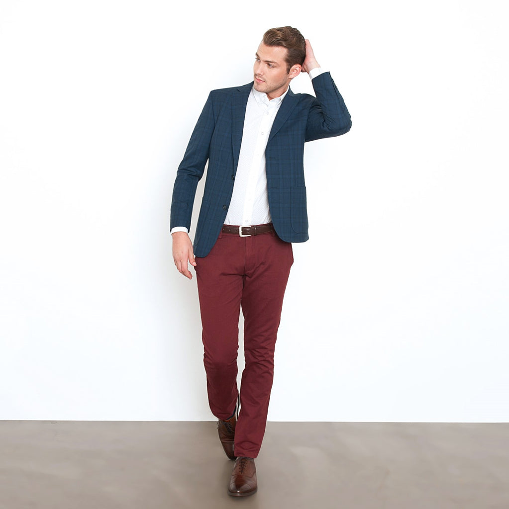 Maroon Slim Stretch Chino Pant 