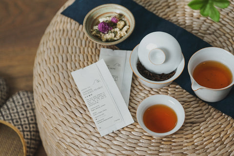 Travel Tea Bundle with gaiwan, pitcher, 3 tea cups, tea cloth and tea samples