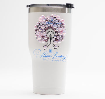 Afro Glam 30oz. Tumbler, Afrocentric, hot or cold beverage, bling coffee, cold drink, iced tea