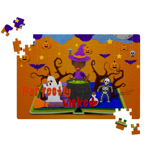 Custom Halloween Felt Illustration Jigsaw Puzzle