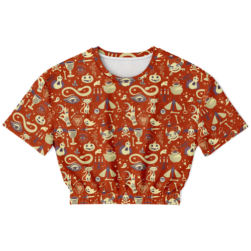 Vintage Halloween cropped short sleeve sweatshirt