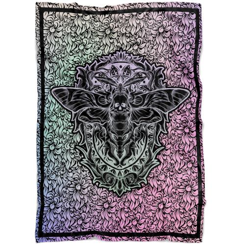 Death Moth Pastel Goth Fleece Blanket