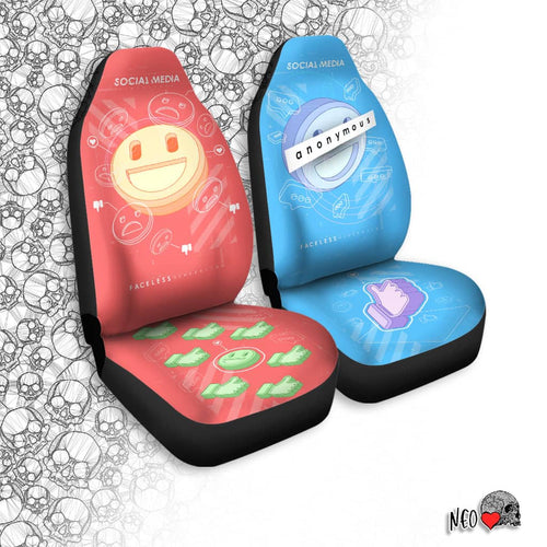 Social Media Concept Car Seat Covers