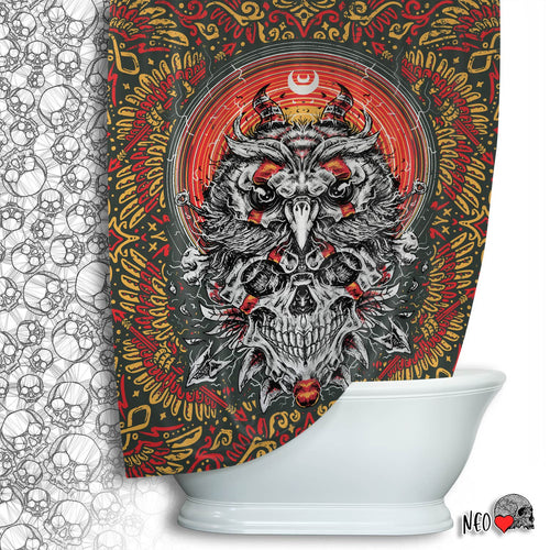 Owl Skull Shower Curtains