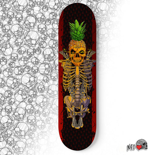 Pineapple Skull Skateboard Wall Art