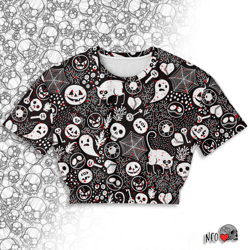 Spooky Mood  cropped short sleeve sweatshirt