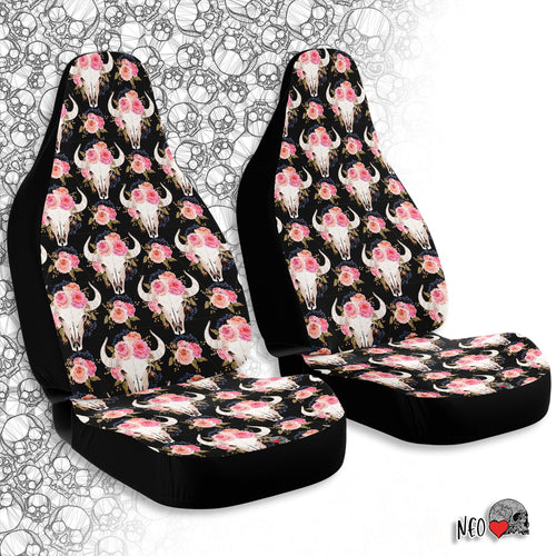 Boho Skull Roses Car Seat Covers