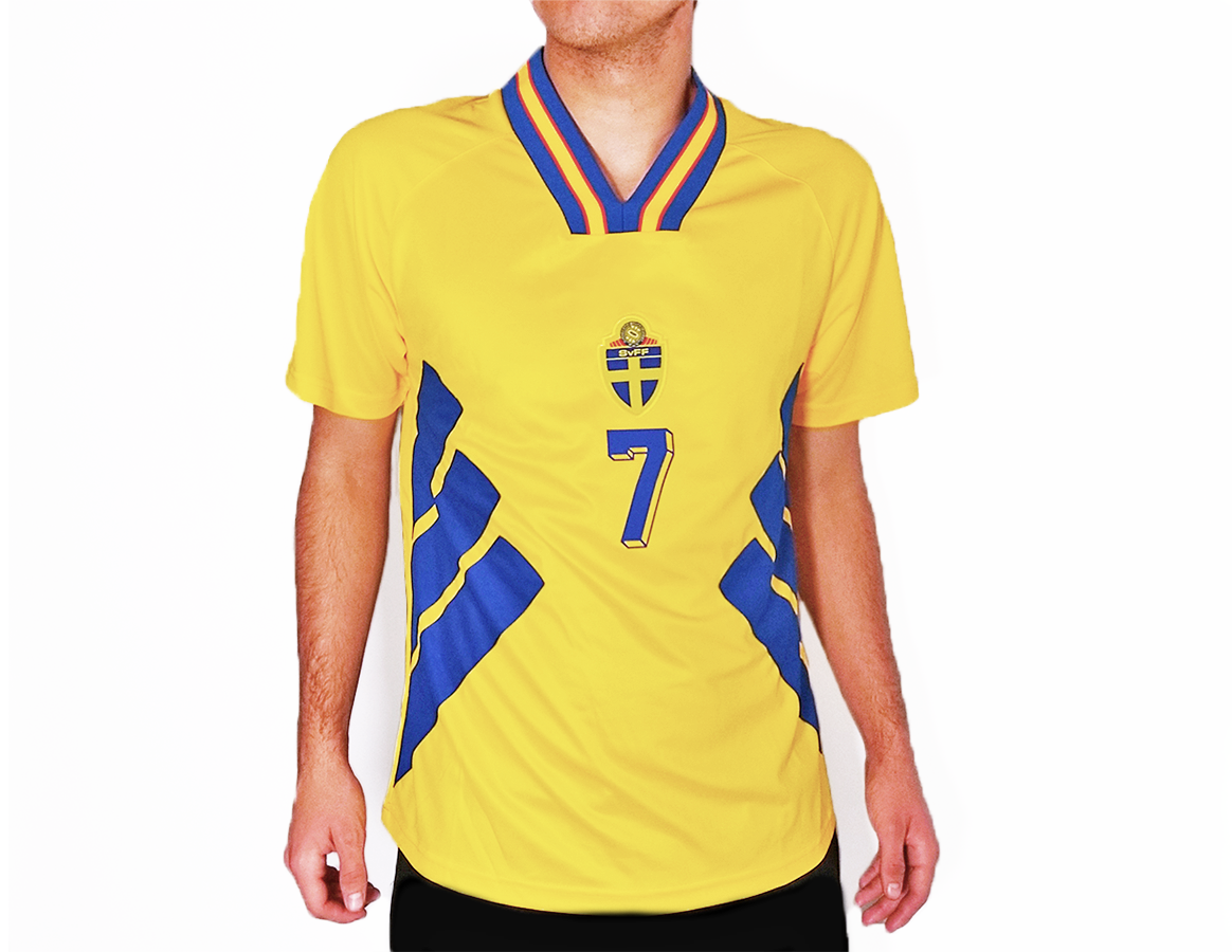Sweden Jersey 1994 | Larsson Soccer Kit 