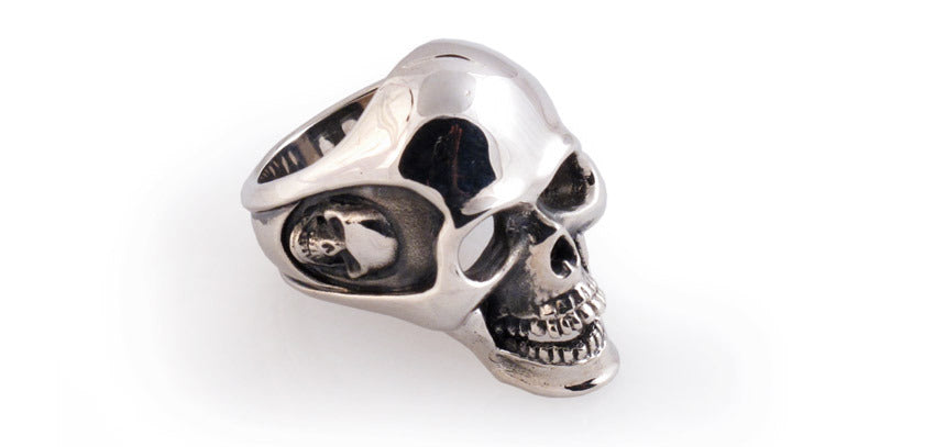 DR-03 Half Skull Ring - Jeff Deegan Designs