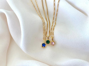 Ultra Dainty Sapphire Pendant Necklace - Gold Filled - September Birthstone Jewelry - The Cord Gallery