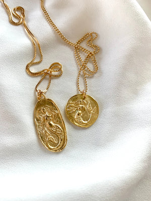 Gold Mermaid Medallion Necklace – The Cord Gallery