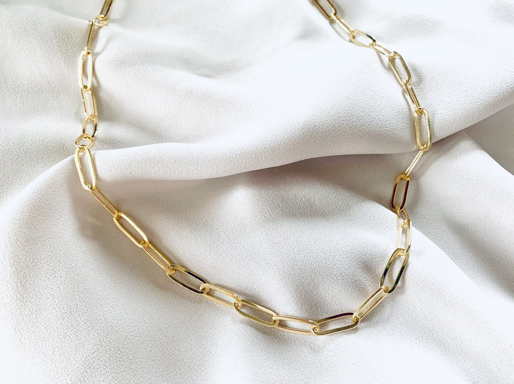 Gold Paperclip Chain Necklace – The Cord Gallery