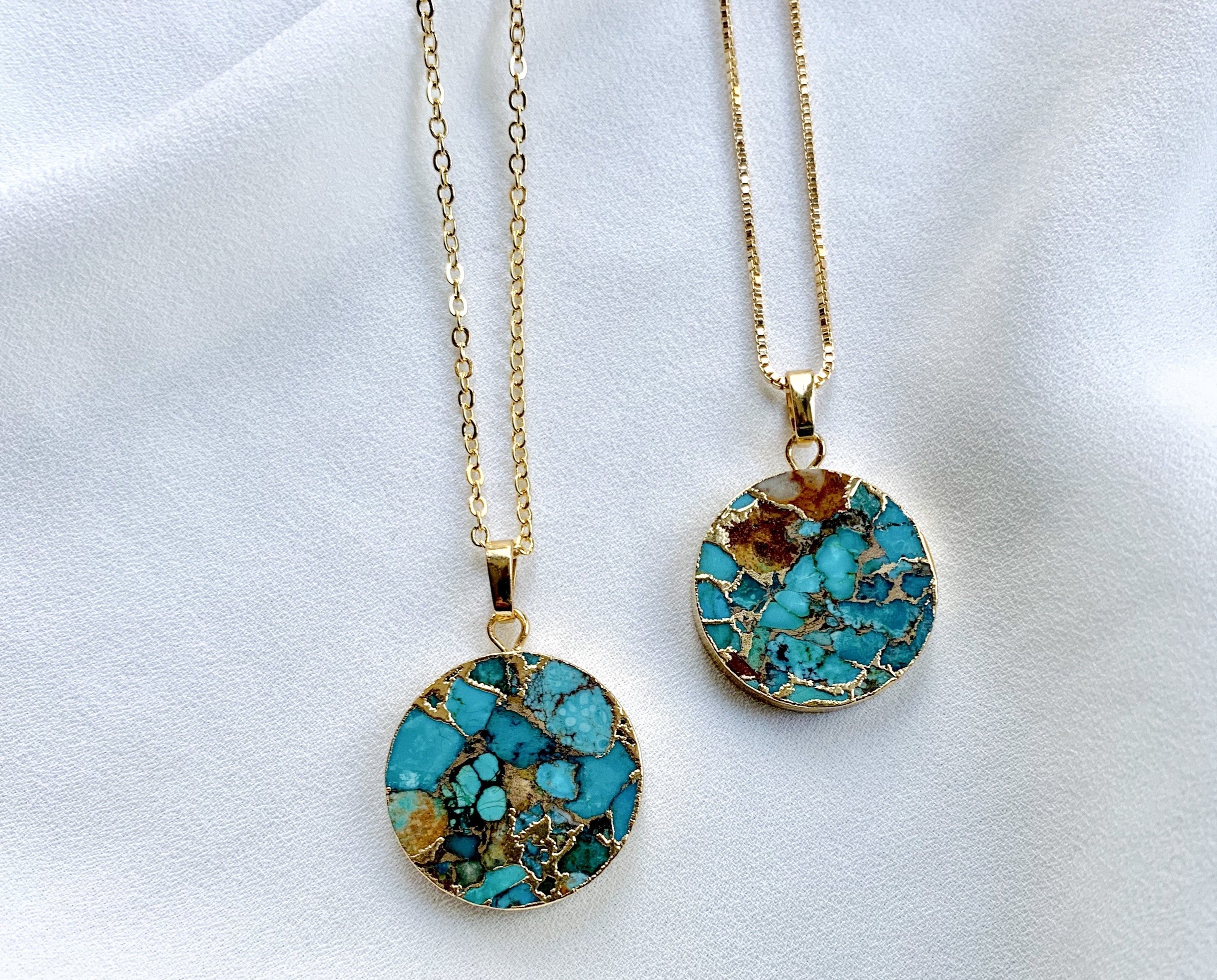 raw turquoise necklace