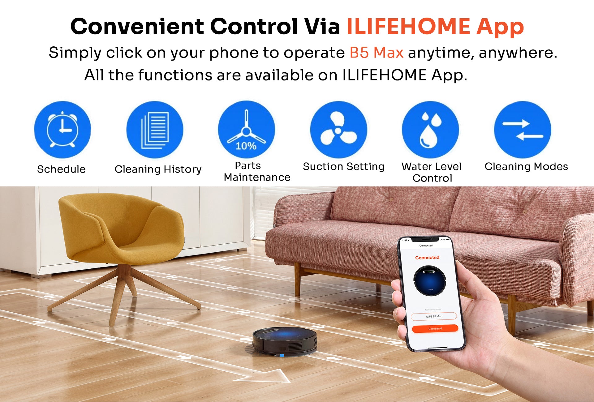 convenient control via ilife home app 