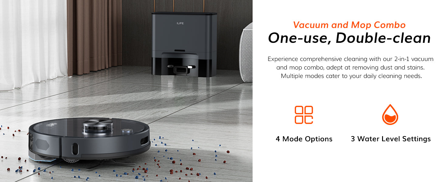 Simultenous vacuum and mop with multiple modes of cleaning